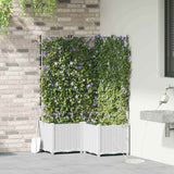 Vidaxl tuin bloempot 3 pcs wit staal