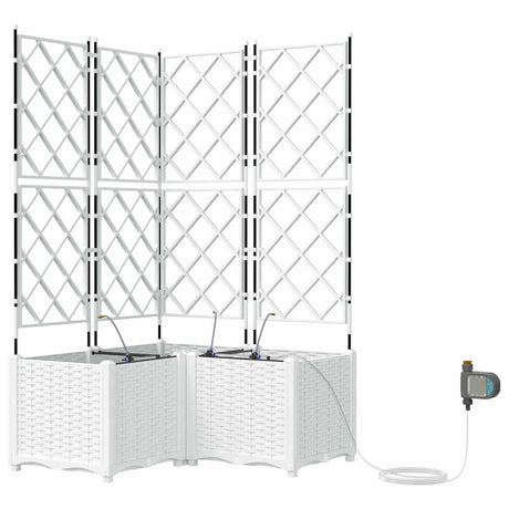 Vidaxl tuin bloempot 3 pcs wit staal