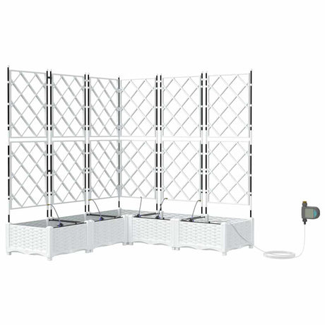 Vidaxl tuin bloempot 5 pcs wit staal