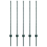 Vidaxl afrasteringspaal 5 pcs groen 140 cm staal