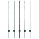 Vidaxl afrasteringspaal 5 pcs groen 120 cm staal