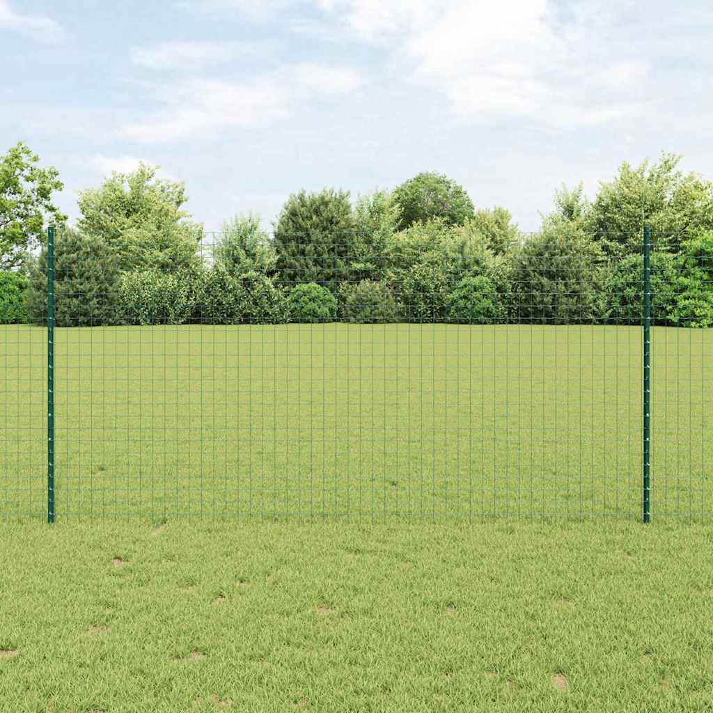 Vidaxl afrasteringspaal 11 pcs groen 120 cm staal