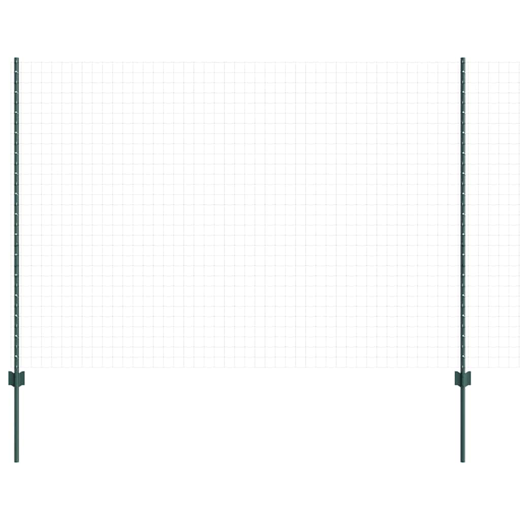 Vidaxl afrasteringspaal 5 pcs groen 150 cm staal