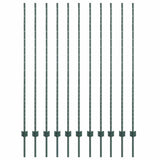 Vidaxl afrasteringspaal 11 pcs groen 160 cm staal