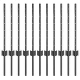 Vidaxl afrasteringspaal 11 pcs grijs 60 cm staal