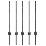 Vidaxl afrasteringspaal 5 pcs grijs 80 cm staal