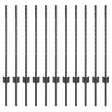 Vidaxl afrasteringspaal 11 pcs grijs 80 cm staal