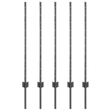 Vidaxl afrasteringspaal 5 pcs grijs 100 cm staal