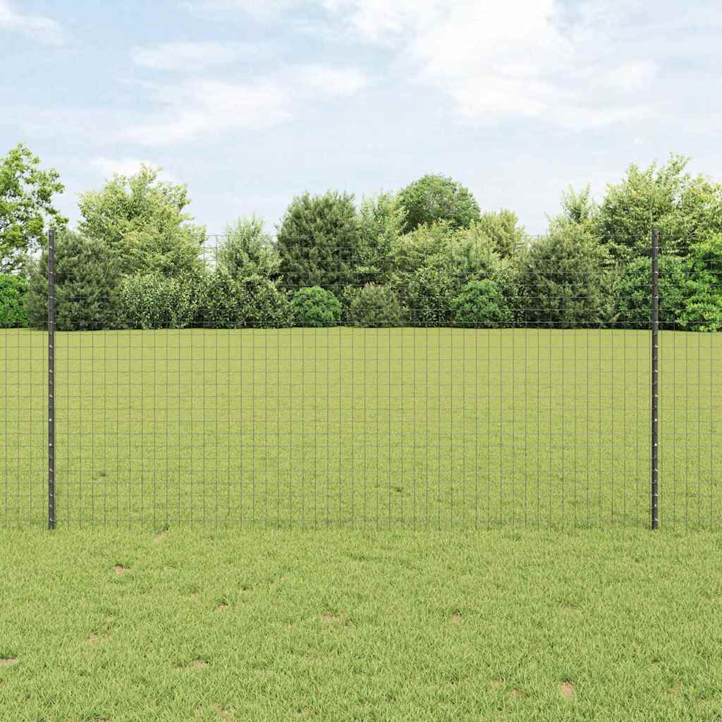 Vidaxl afrasteringspaal 11 pcs grijs 120 cm staal