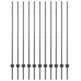 Vidaxl afrasteringspaal 11 pcs grijs 140 cm staal