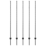 Vidaxl afrasteringspaal 5 pcs grijs 160 cm staal