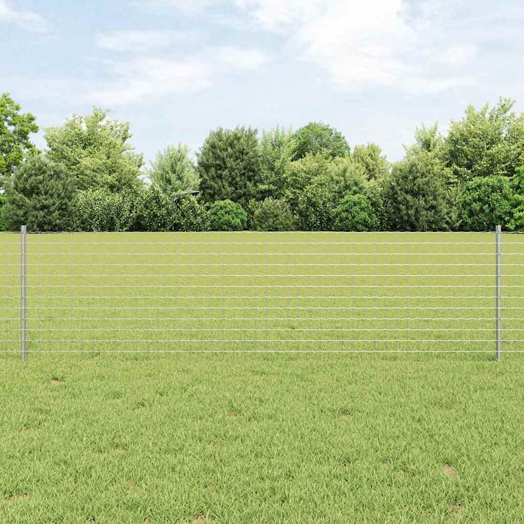 Vidaxl afrasteringspaal 11 pcs zilver 60 cm staal