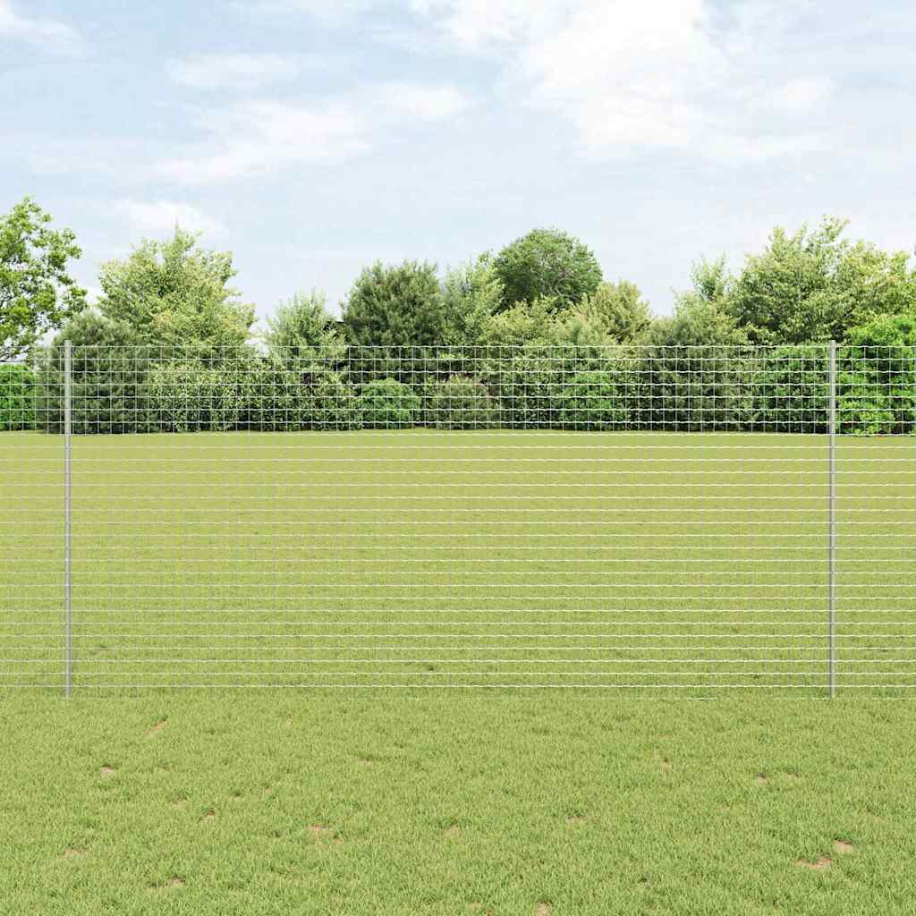 Vidaxl afrasteringspaal 11 pcs zilver 140 cm staal