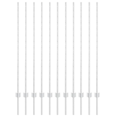 Vidaxl afrasteringspaal 11 pcs zilver 140 cm staal