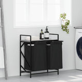 Vidaxl wasmand 2 vakken met plank grijs sonoma eiken