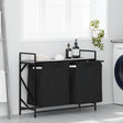 Vidaxl wasmand 2 vakken met plank grijs sonoma eiken