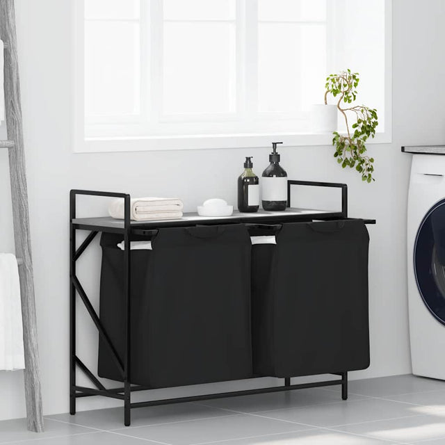 Vidaxl wasmand 2 vakken met plank grijs sonoma eiken