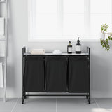 Vidaxl wasmand 3 vakken met planken grijs sonoma eiken