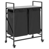 Vidaxl wasmand 2 vakken met planken grijs sonoma eiken