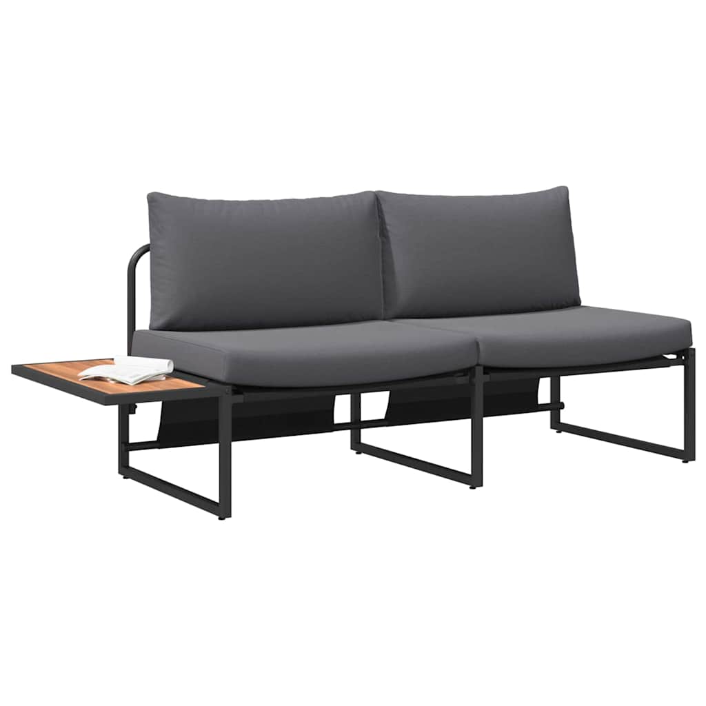 Vidaxl tuinbank met kussen antraciet 200,5 x 70 x 85,5 cm staal