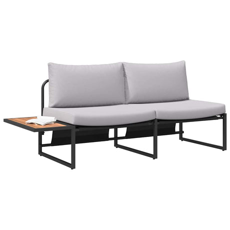 Vidaxl tuinbank met kussen lichtgrijs 200,5 x 70 x 85,5 cm staal