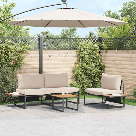 Vidaxl salontafel zwart en bruin 55 x 55 x 35 cm gepoedercoat staal