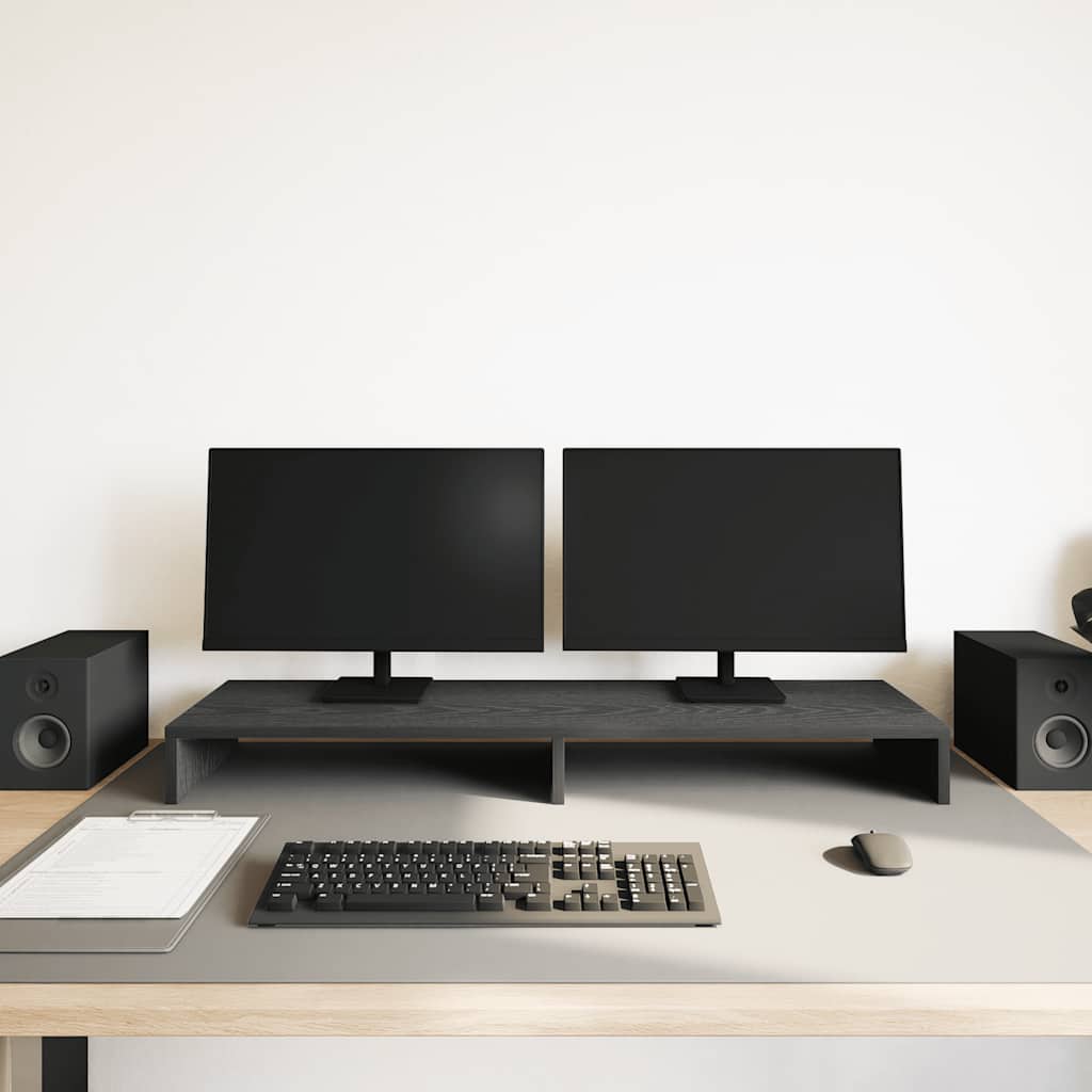 Vidaxl monitorstandaard zwart eiken 100x27x10 cm bewerkt hout