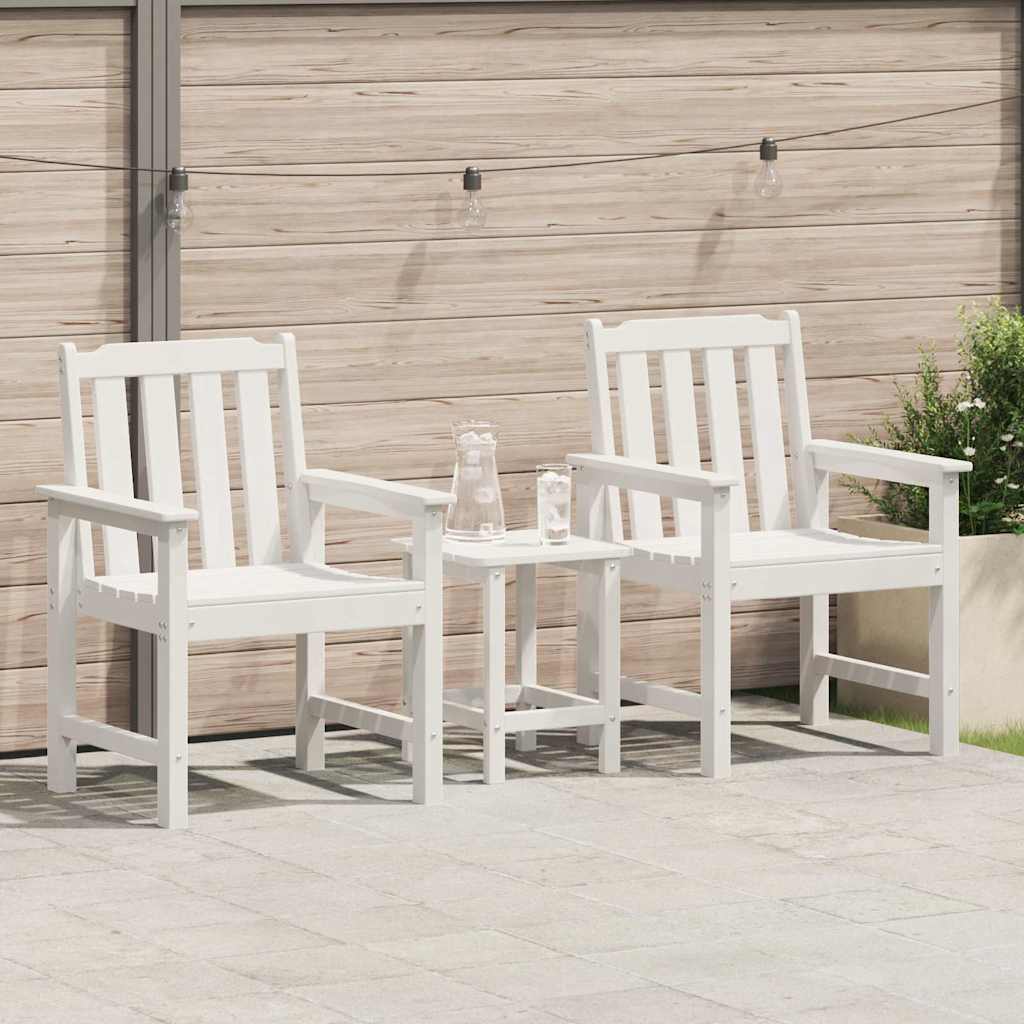 Vidaxl tuin eetkamerstoel 2 st wit hdpe
