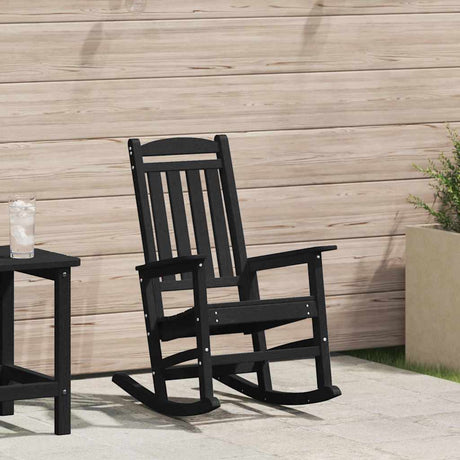 Vidaxl tuin schommelstoel zwart hdpe