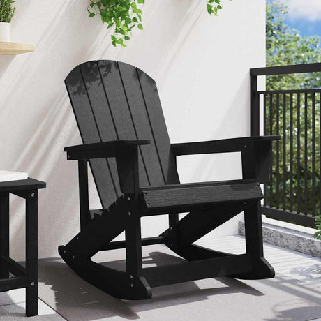 Vidaxl adirondack schommelstoel zwart hdpe