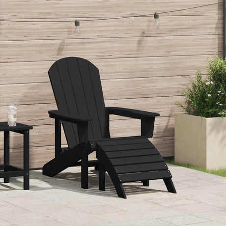 Vidaxl adirondack-stoel zwart hdpe