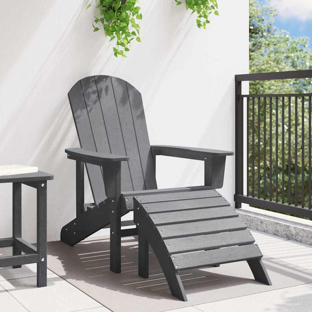 Vidaxl adirondack-stoel lichtgrijs hdpe