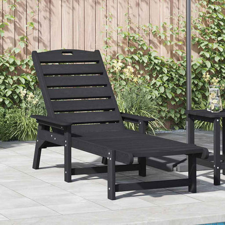 Vidaxl ligstoel zwart hdpe