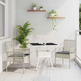 Vidaxl tuin eettafelset 3 st lichtgrijs poly rattan