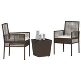 Vidaxl tuin bistro set 3 st bruin poly rattan