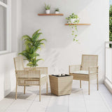 Vidaxl tuin bistro set 3 st beige poly rattan