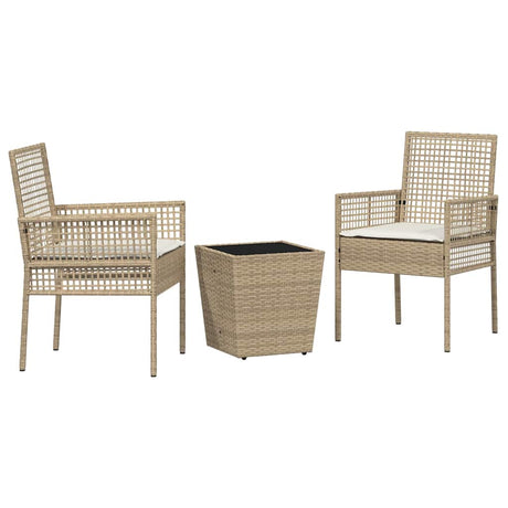 Vidaxl tuin bistro set 3 st beige poly rattan