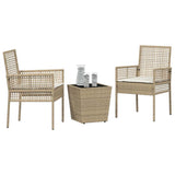 Vidaxl tuin bistro set 3 st beige poly rattan