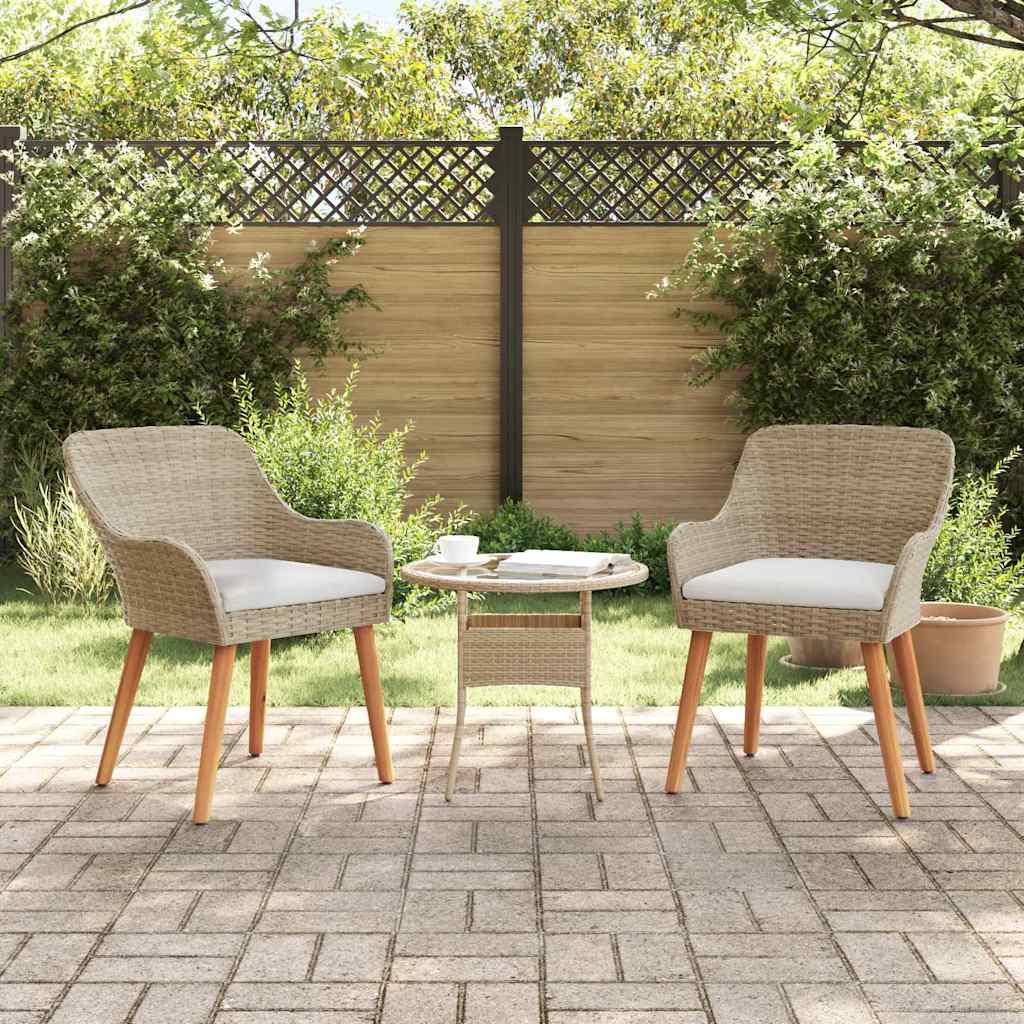 Vidaxl tuinstoel 2 st beige poly rattan