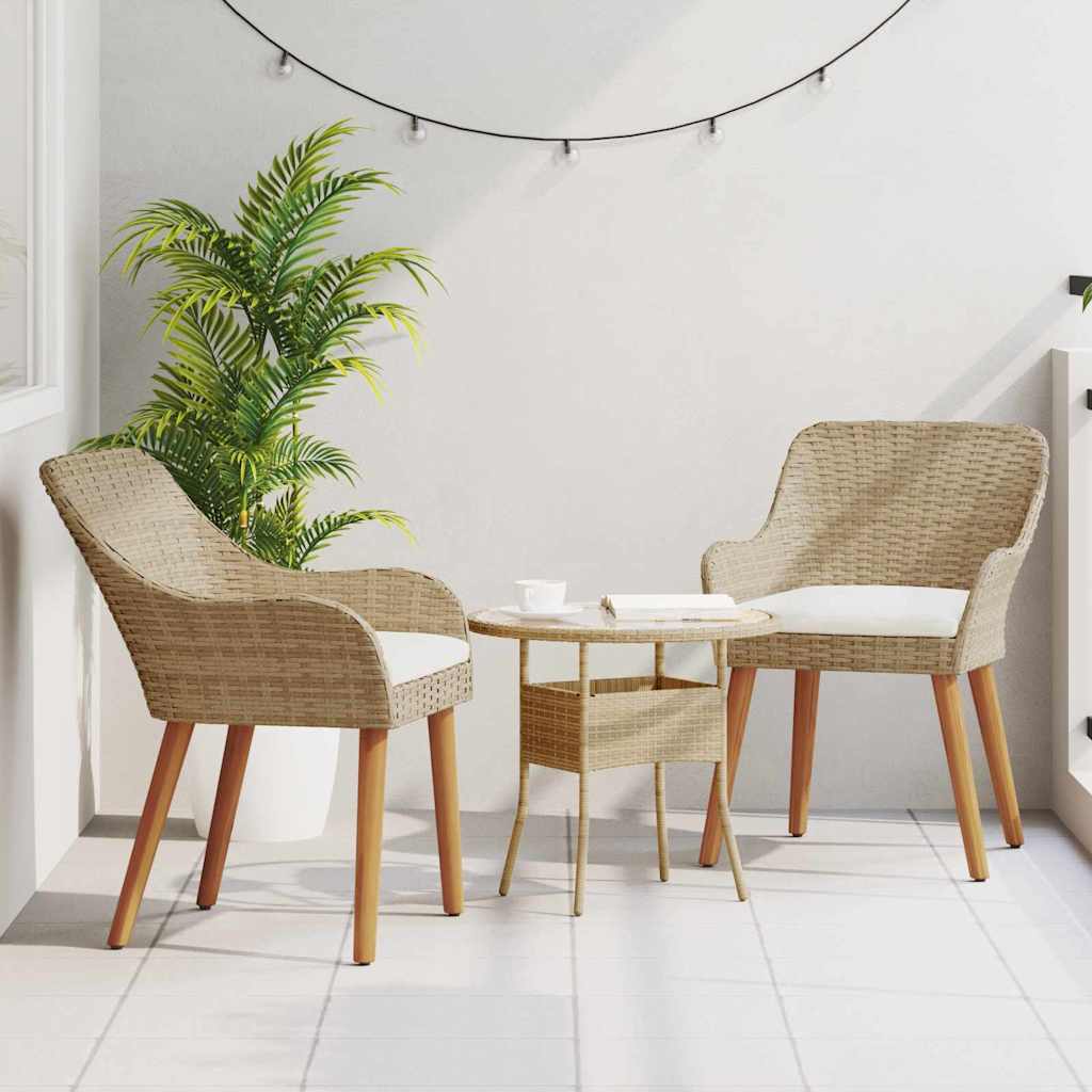 Vidaxl tuinstoel 2 st beige poly rattan