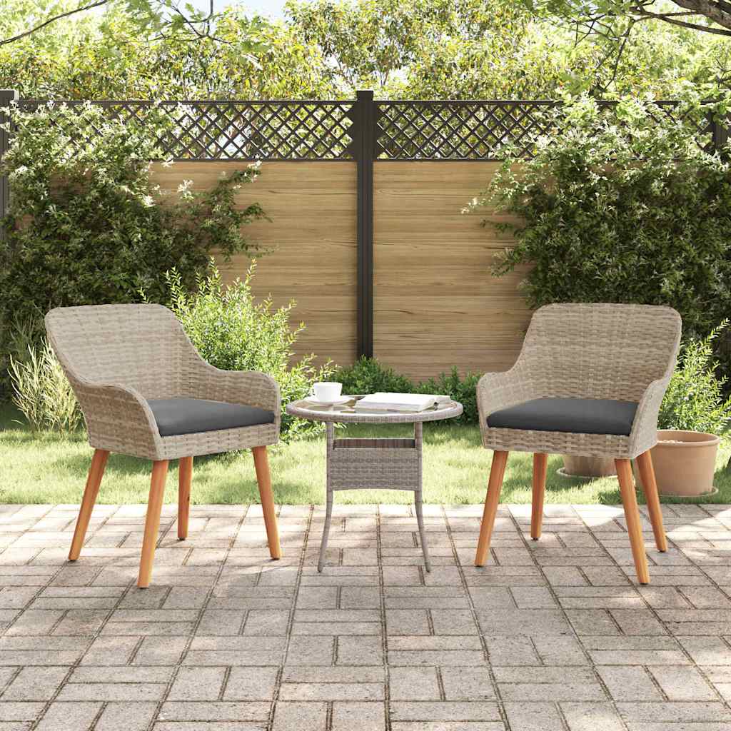Vidaxl tuinstoel 2 st lichtgrijs poly rattan