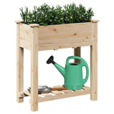 Vidaxl tuin bloempot beige 71 x 37 x 76,5 cm massief vurenhout