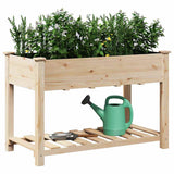 Vidaxl tuin bloempot beige 115 x 59 x 76,5 cm massief vurenhout