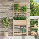 Vidaxl tuin bloempot beige 71 x 38 x 152 cm massief vurenhout