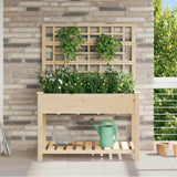 Vidaxl tuin bloempot beige 115 x 60,5 x 153 cm massief vurenhout