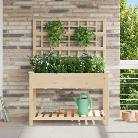 Vidaxl plantenbak beige 115 x 60,5 x 153 cm massief vurenhout