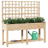Vidaxl tuin bloempot beige 161 x 46 x 152,5 cm massief vurenhout