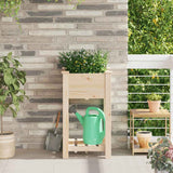 Vidaxl tuin bloempot beige 45 x 45 x 76,5 cm massief vurenhout