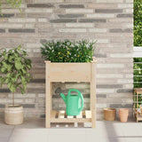 Vidaxl tuin bloempot beige 60,5 x 60 x 76,5 cm massief vurenhout