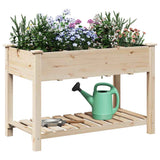 Vidaxl tuin bloempot beige 115 x 59 x 76,5 cm massief vurenhout